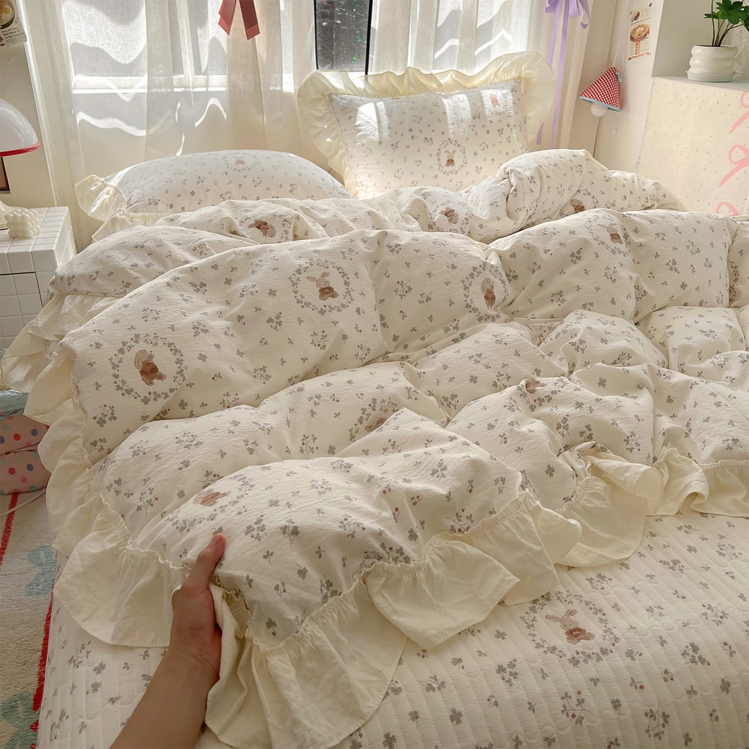 【床盖款被套四件套】学生床单公主床品公主风少女心床上用品套件