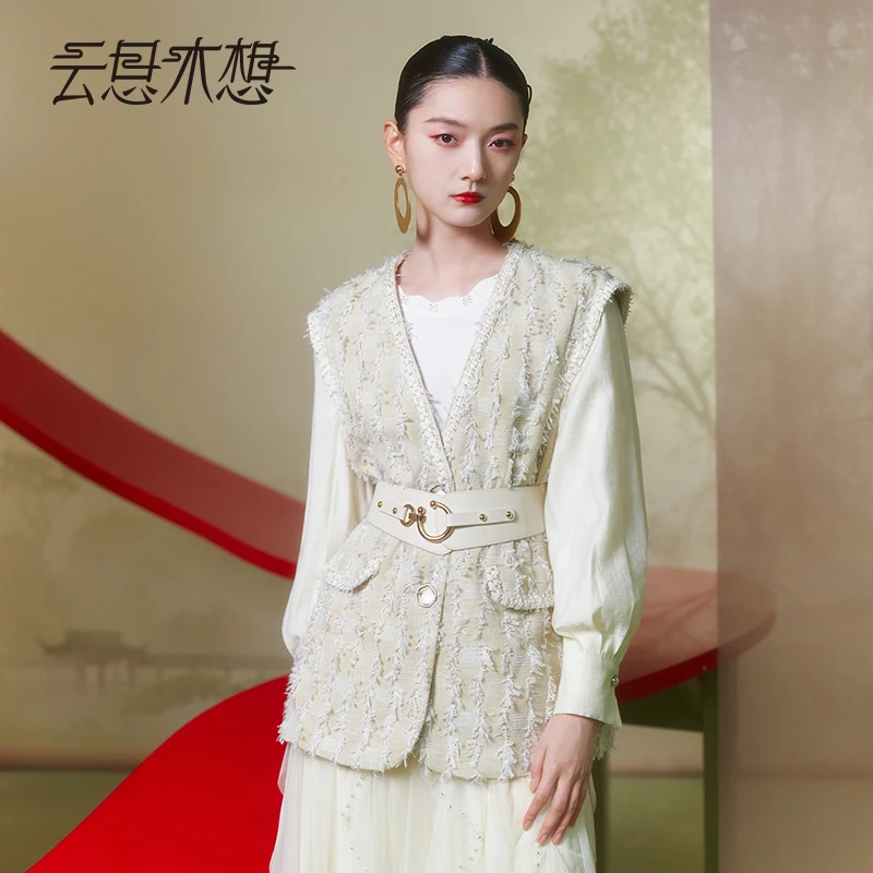 Ysimo-X云思木想2024春季新款欧根纱小香马甲感西装11362