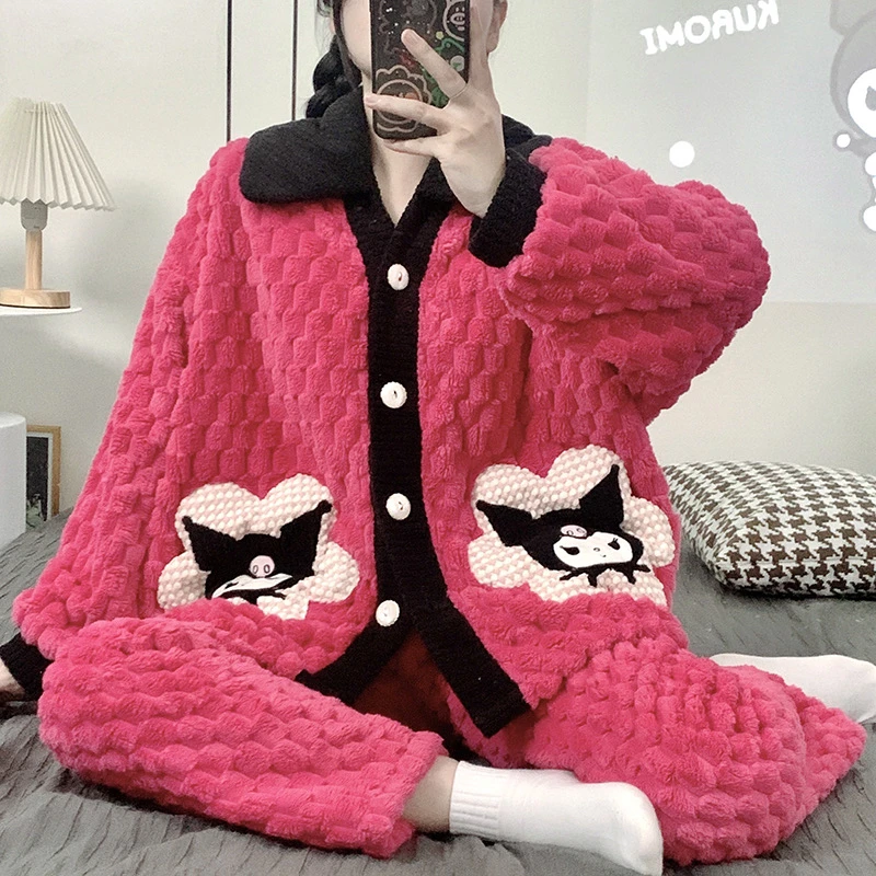 【高高货】年末清仓福利珊瑚绒加绒加厚睡衣家居服