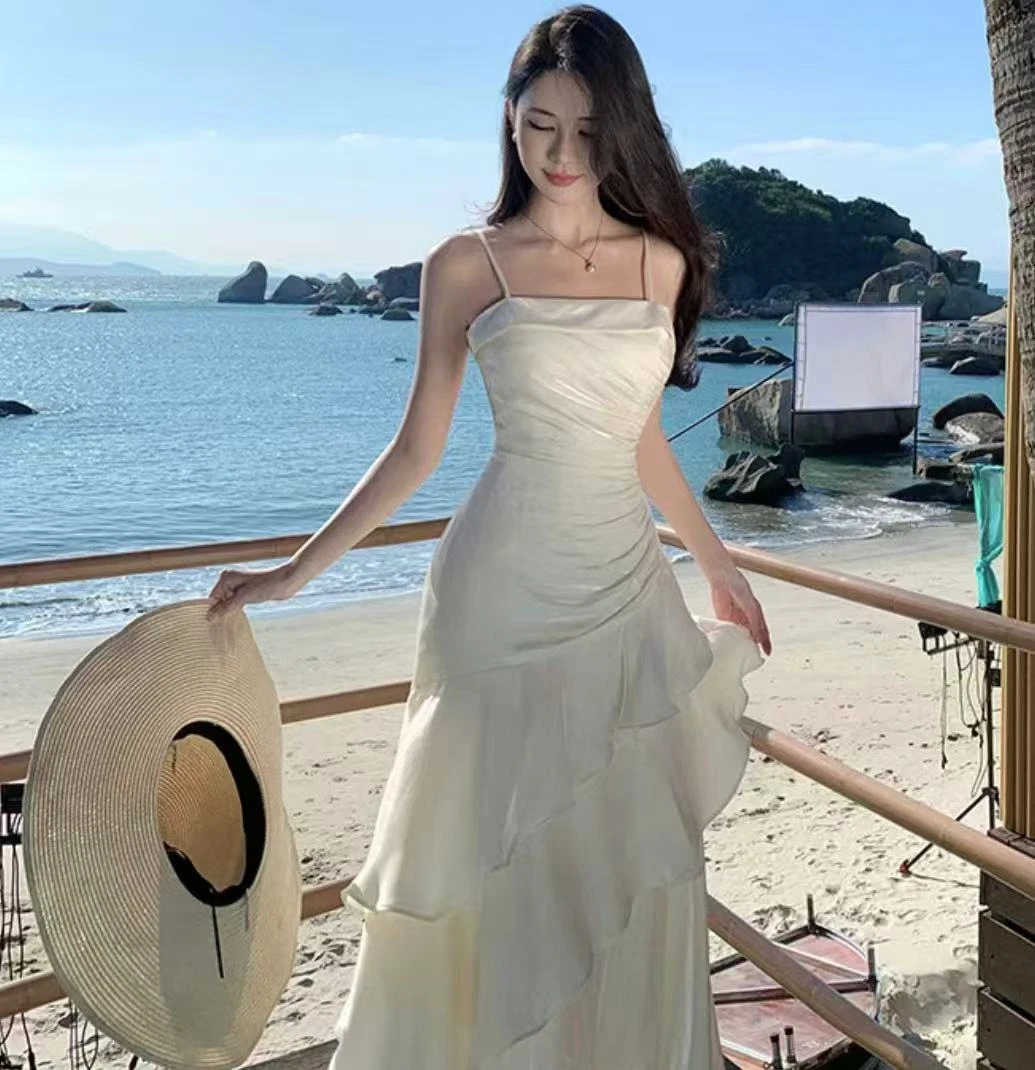 口号为准 性感辣妹时尚法式千金风显瘦显高包臀长裙小众修身气质