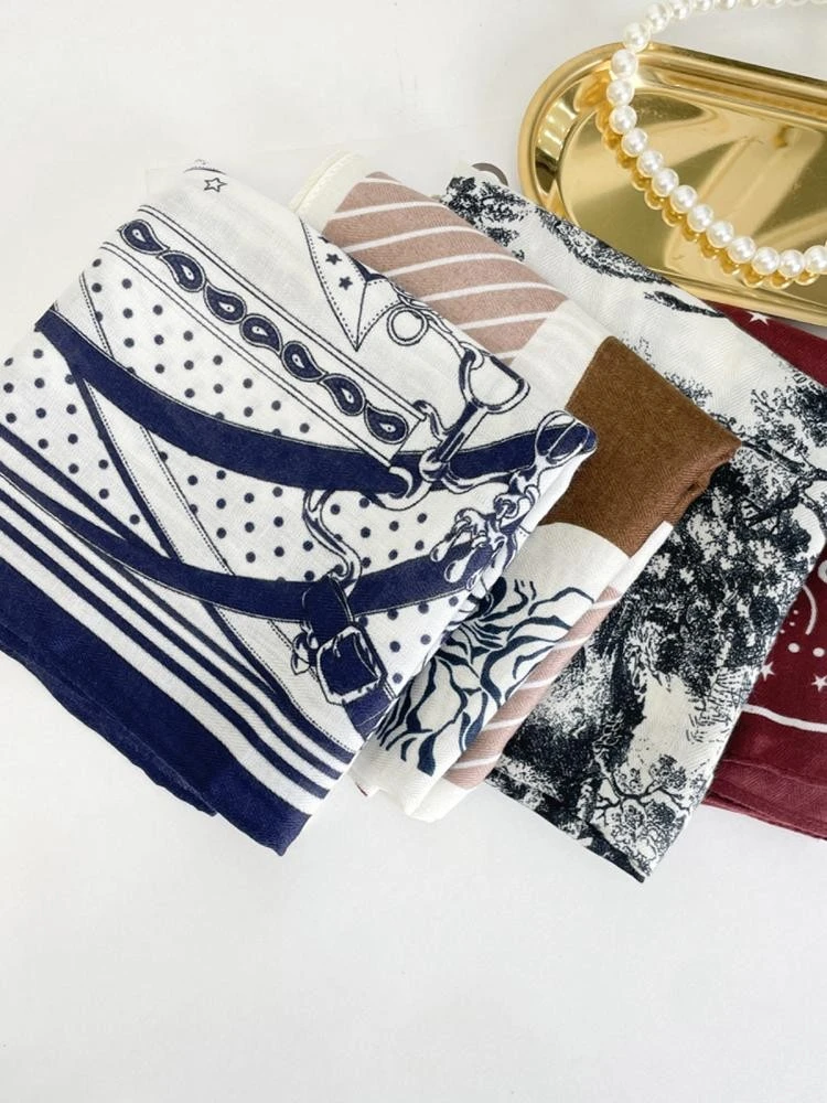 MISS RUILI定制 春季韩版提花丝巾女式方巾丝巾K6381