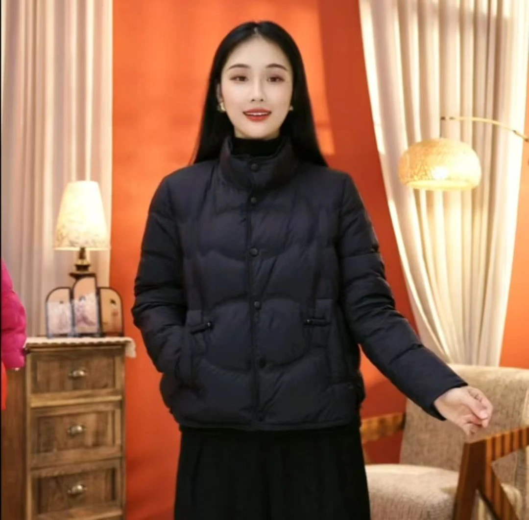 引卷  轻薄羽绒服女短款2025冬季新款时尚爆款保暖鸭绒外套