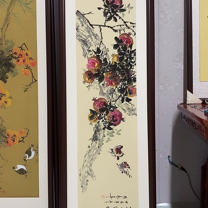 国画手绘作品带框发货