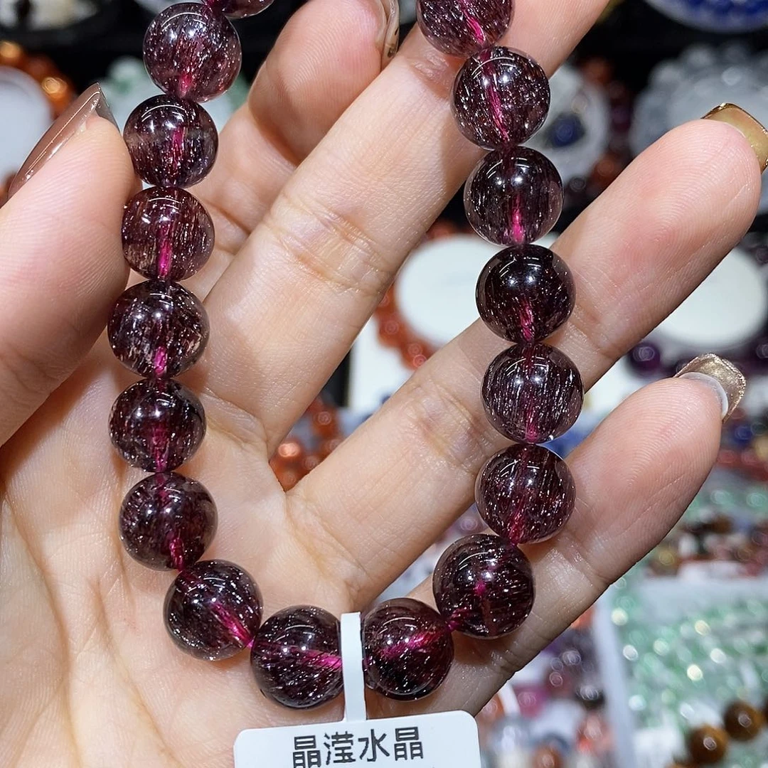 水晶手串未镶嵌骨干红超七10