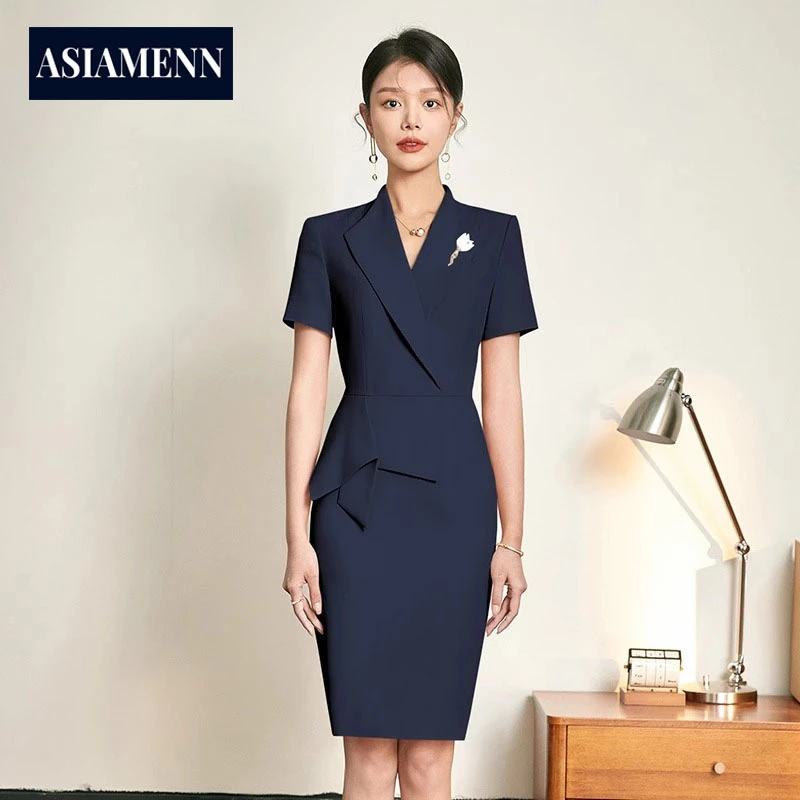 职业装西装连衣裙女2025夏季气质收腰案场工作服修身西裙干练工装