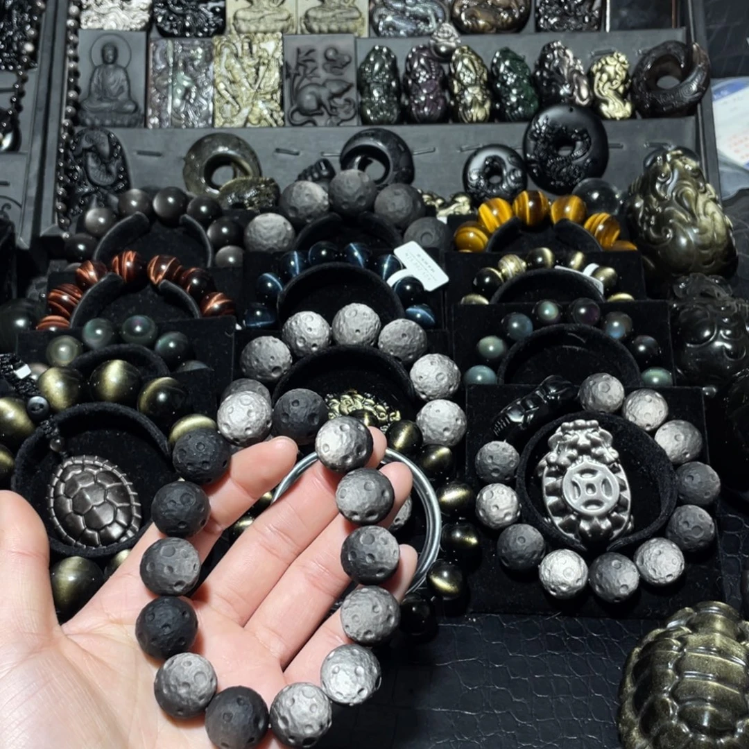 经***典黑曜岩未镶嵌珠宝奇石