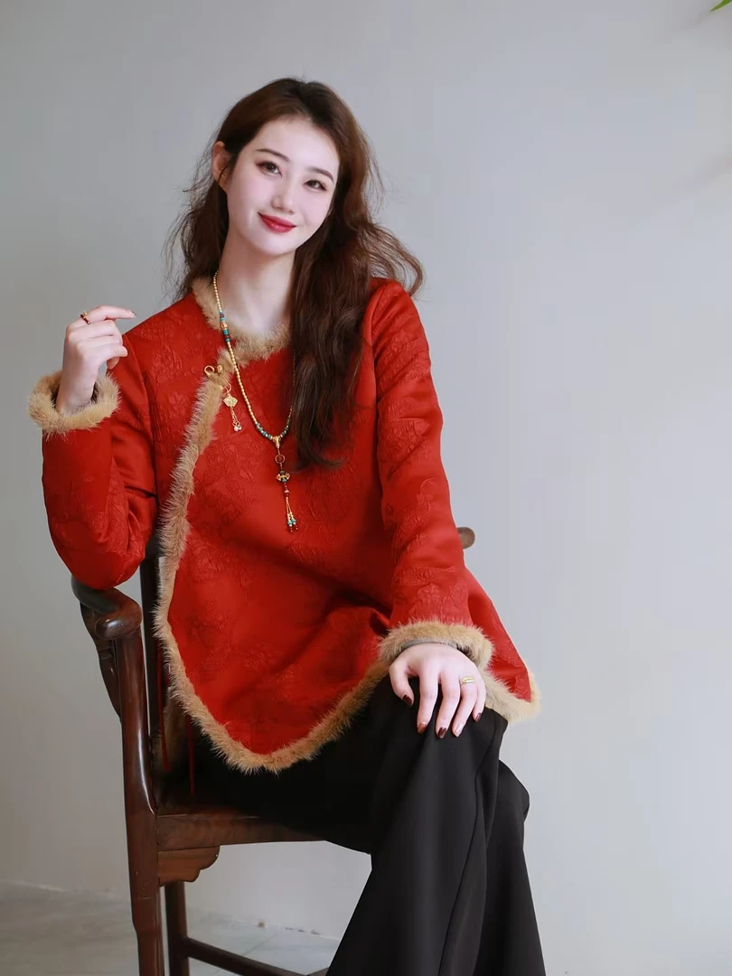 时尚复古中国风设计感新中式立领气质百搭上衣3336