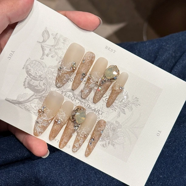 【重工款】Yeeqi | 秋染 施华洛花卉晕染设计款 手工穿戴甲定制