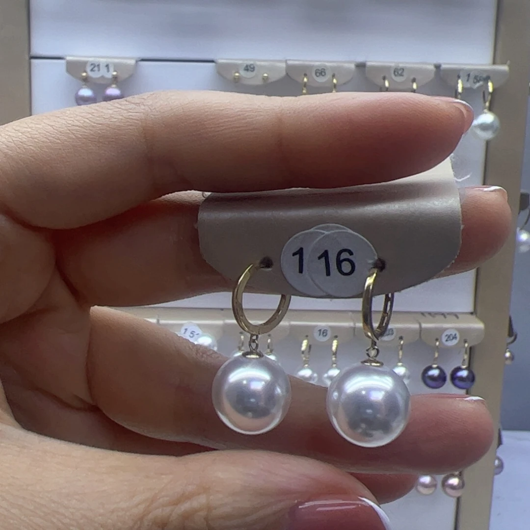 淡水珍珠耳饰18K金镶嵌