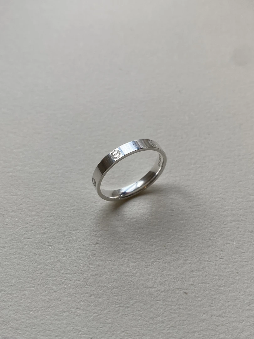 足银戒指 999纯银3n激光闭口戒指男女款时光恋人指环生日礼物