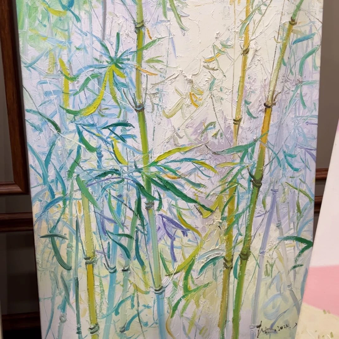 *****油画竹子纯手绘油画尺寸80×120
