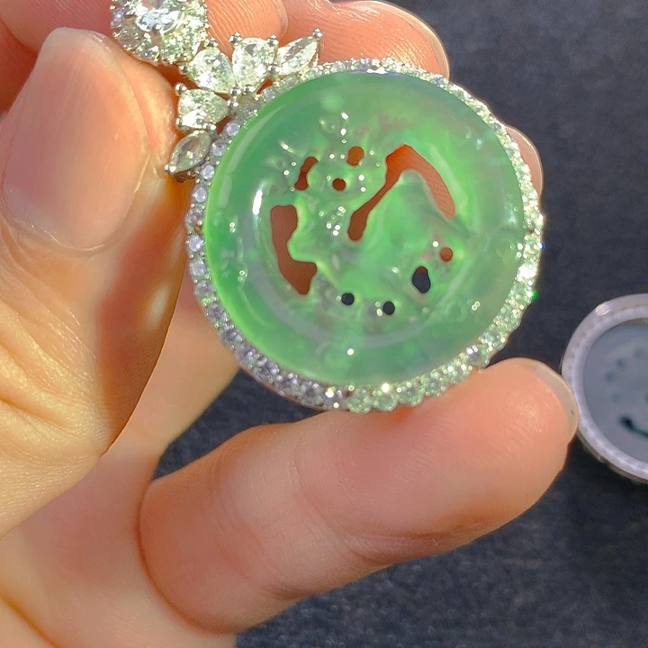 翡翠银S925镶嵌颈饰