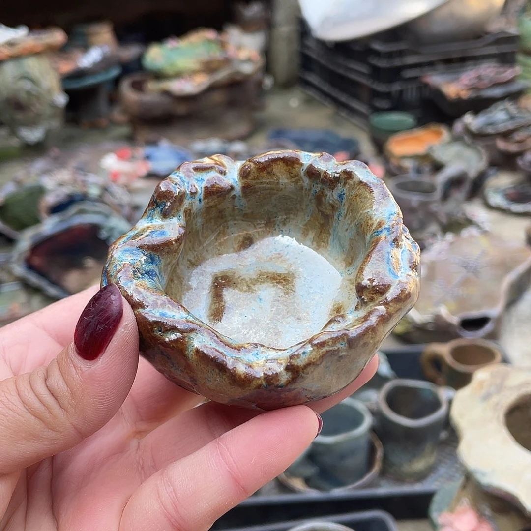 杯子特价手工粗陶高温花盆
