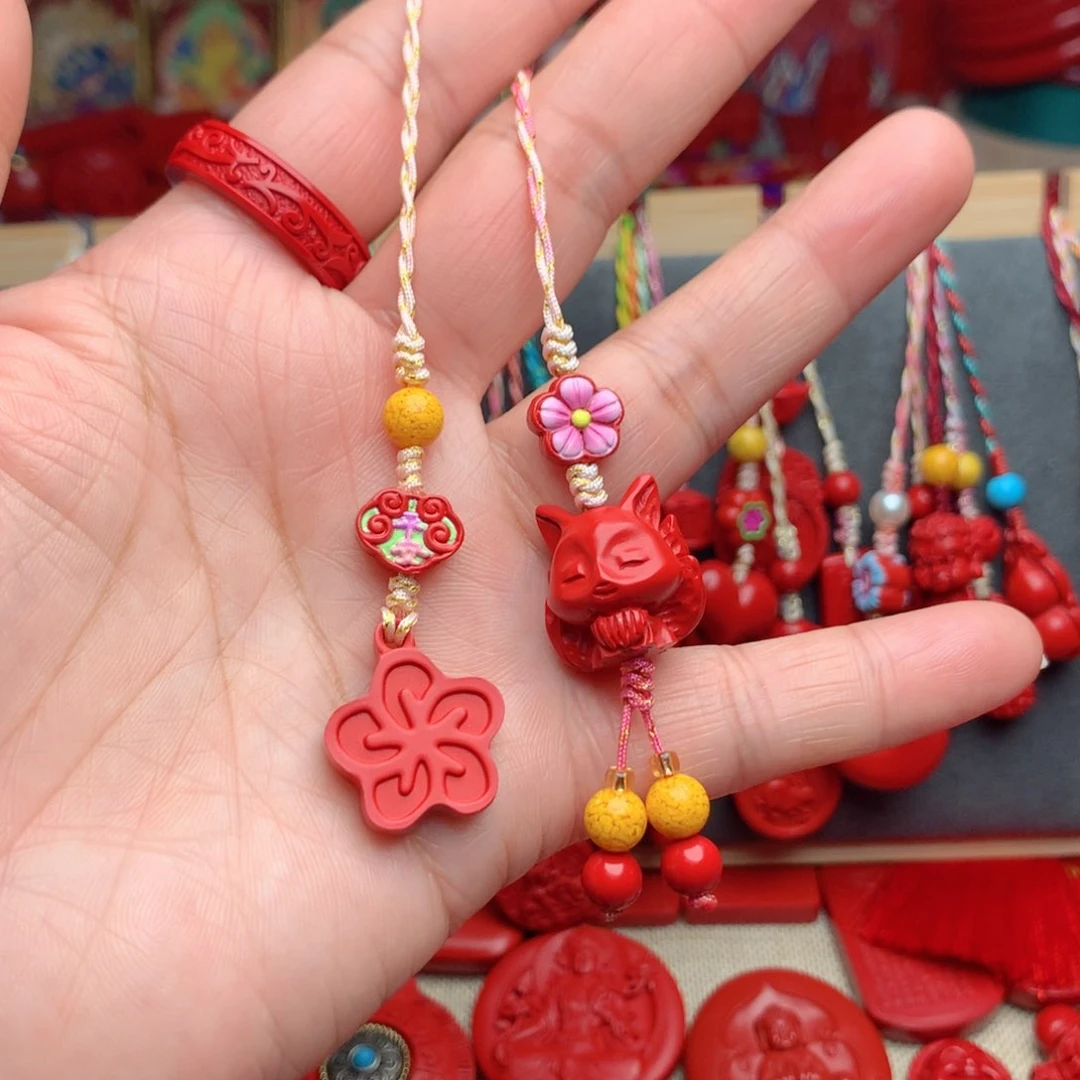 天然辰砂工艺品朱砂手机坠