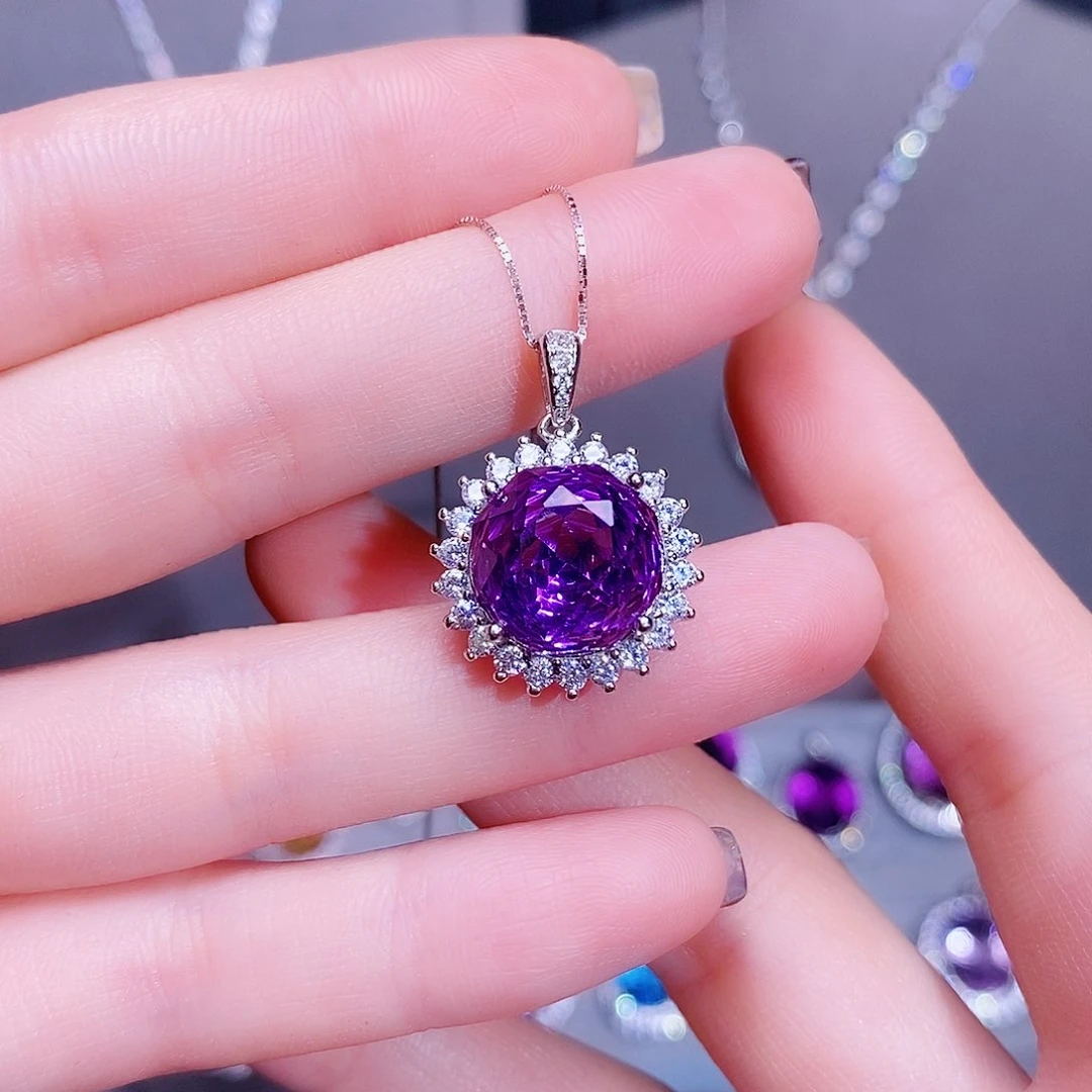 紫晶颈饰银S925镶嵌1212