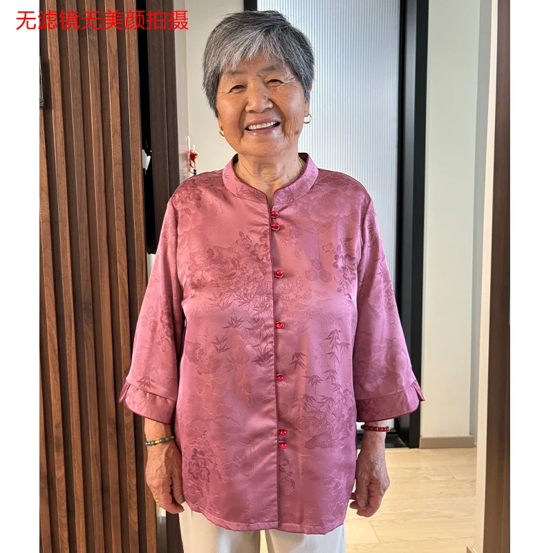 妈妈装夏装衬衫中老年奶奶宽松上衣2025新款夏季新中式薄款衣服