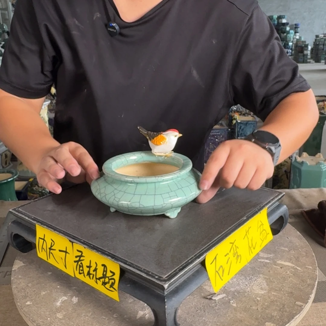 一风堂石湾花盆。内口10*5