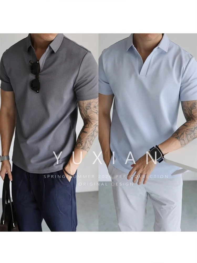 【旅行家系列】5A抗菌凉感速干V领Polo衫海鸥领短袖休闲商务春夏