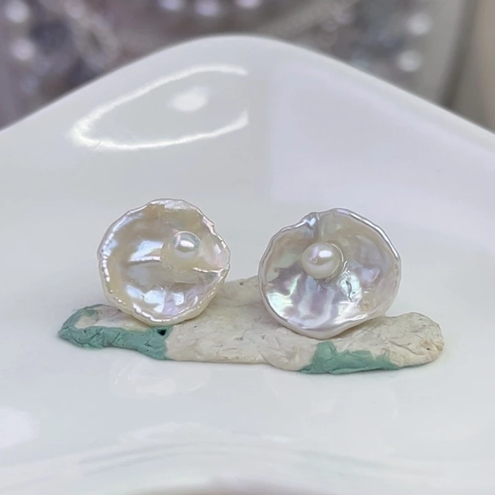 耳饰淡水珍珠银S925镶嵌