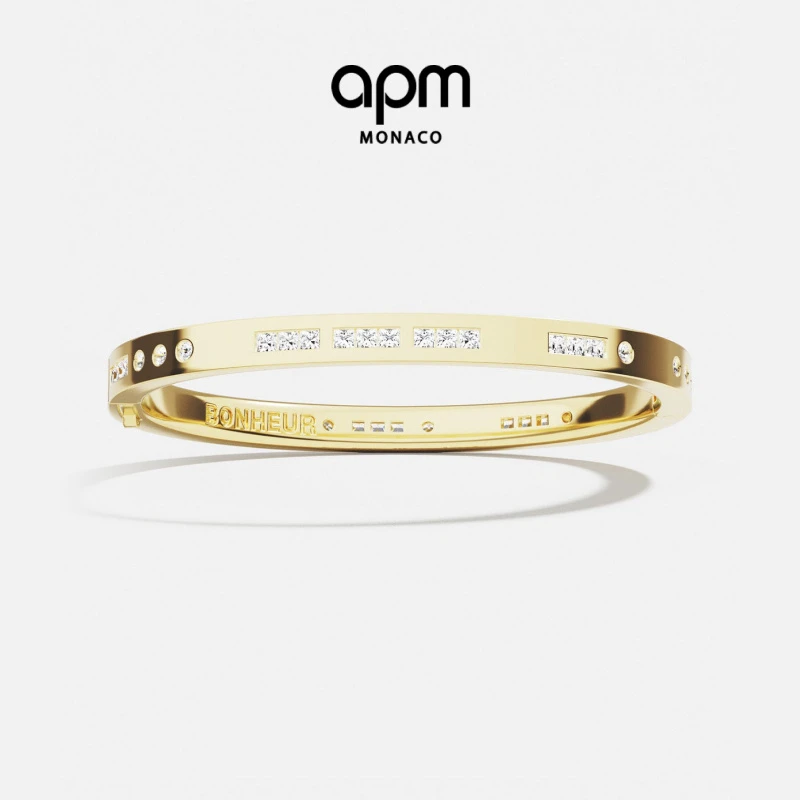 APM Monaco BONHEUR摩斯金黄色饰品明星同款小众设计高级感