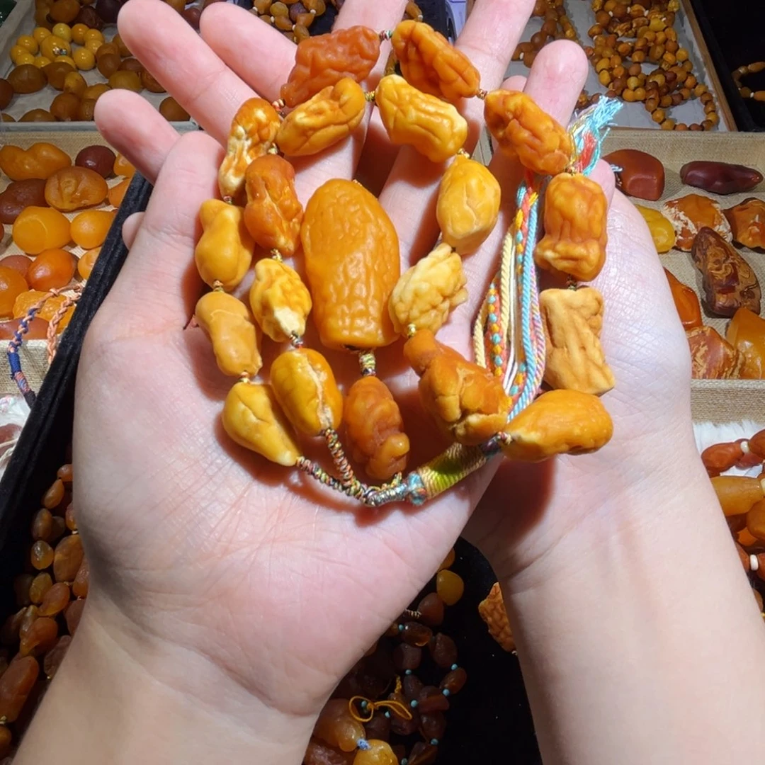 琥珀颈饰未镶嵌蜜蜡海漂手持