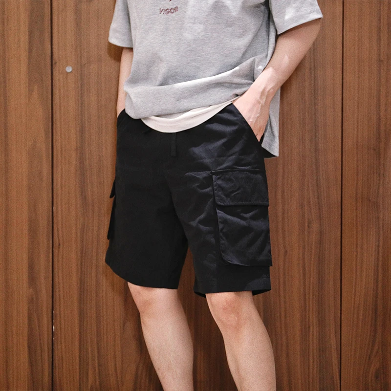 Extfine夏新款日系复古做旧多户外口袋工装短裤男五分裤宽松直筒