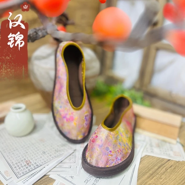 汉锦夏上新【花仙子V口】新中式国风透气养脚女士布鞋