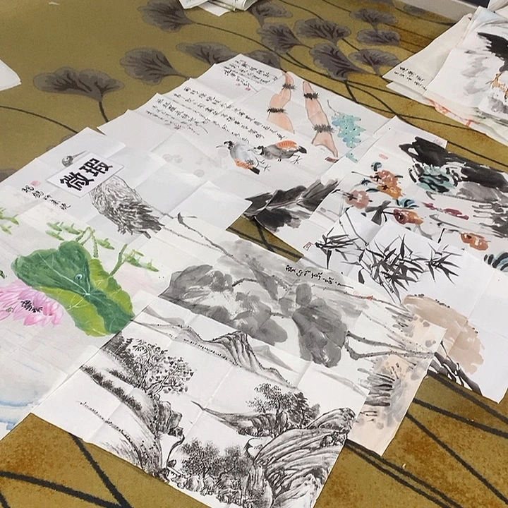 艺***生国画放漏作品手绘画芯