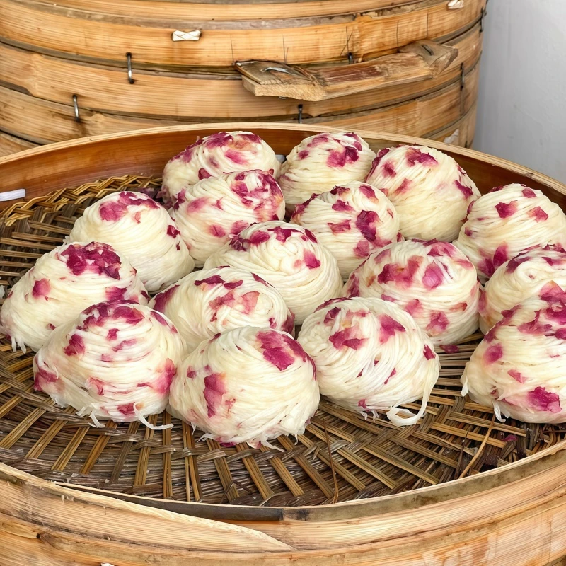 云南鲜花玫瑰燕窝丝花卷破酥包子鲜肉苏子玫瑰花卷面食早餐速食