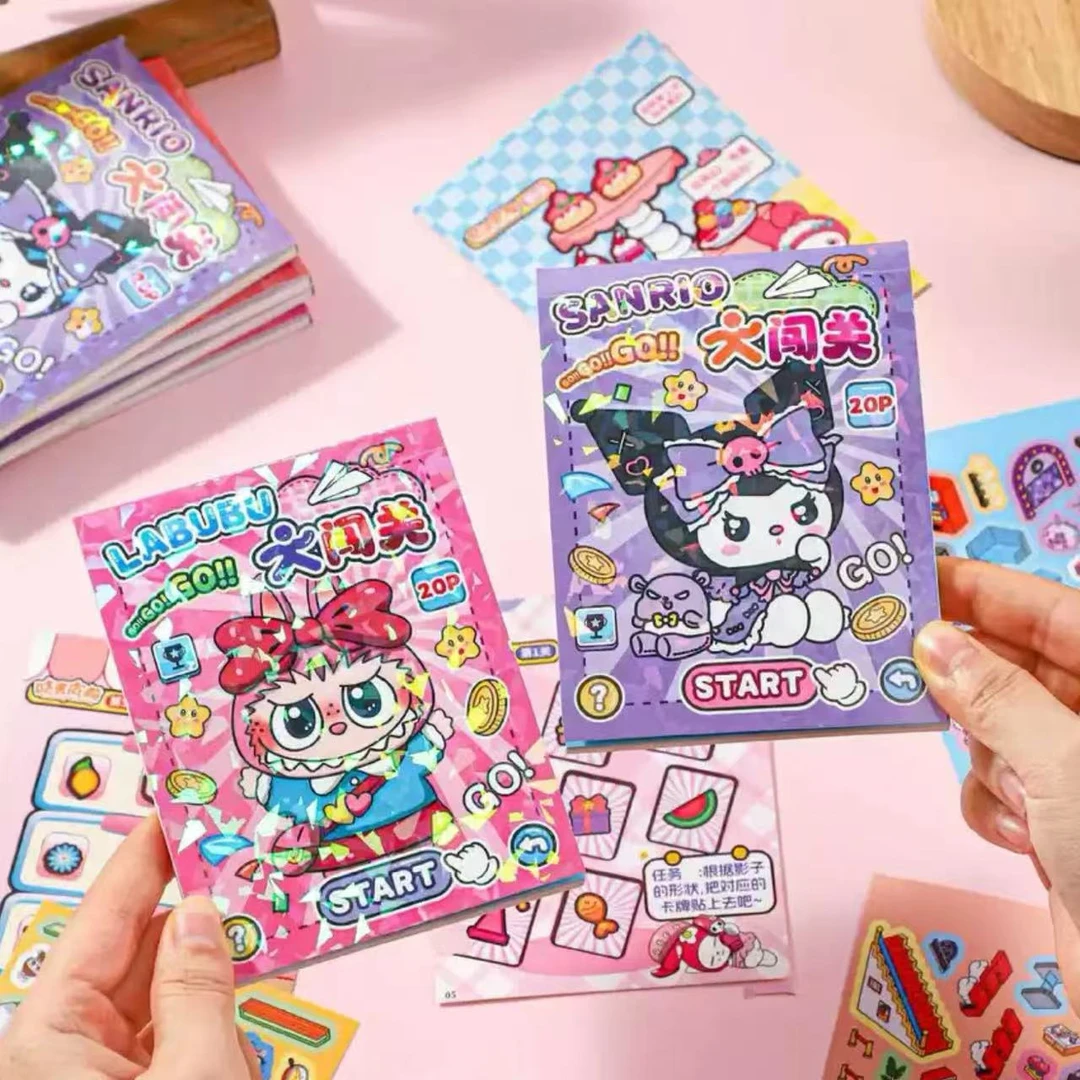 新款大闯关游戏贴纸本创意造景贴纸书儿童贴画解压微缩造景书