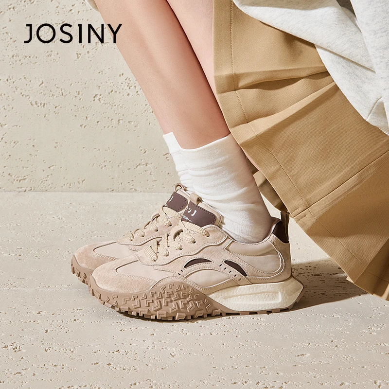 卓诗尼厚底老爹鞋女2025新款春季增高休闲运动鞋百搭老爹鞋德训鞋