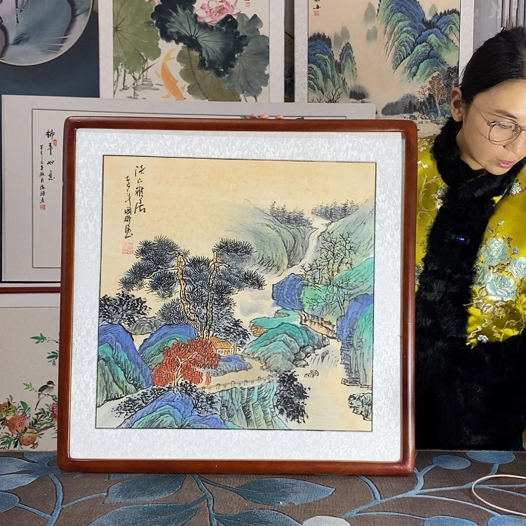 国画62✖️62厘米国画作品带框包邮