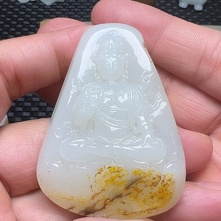 和田玉未镶嵌挂件满****7