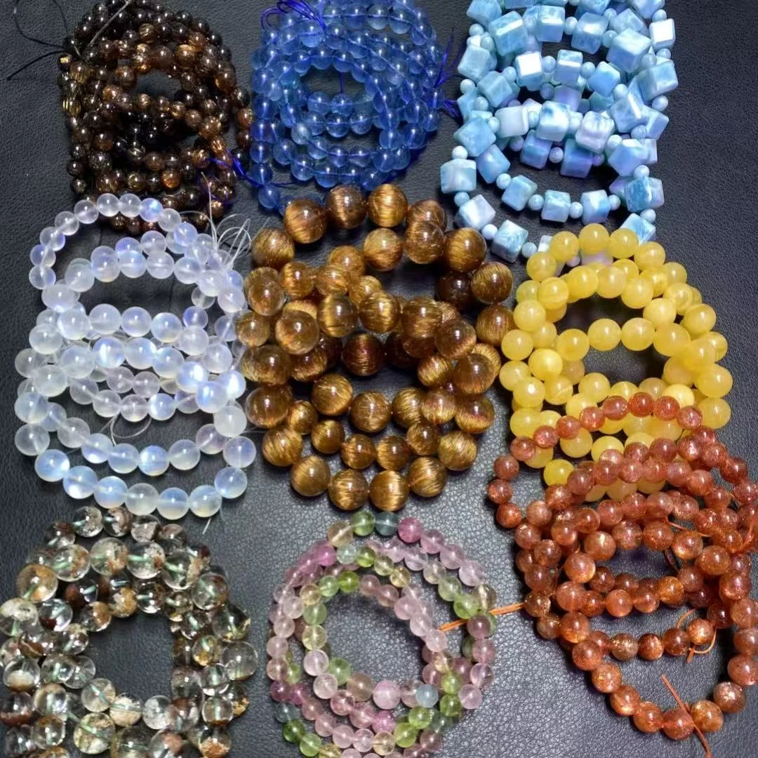 天然石水晶玉石玛瑙DIY手工设计时尚手串
