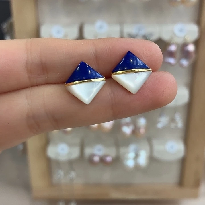 淡水珍珠耳饰银S925镶嵌