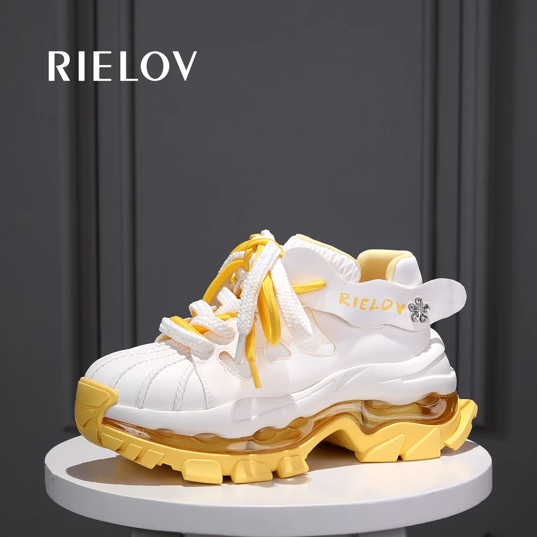 RIELOV【丽】增高8cm夏季专属小个子洋气高级女款老爹鞋鞋666-137