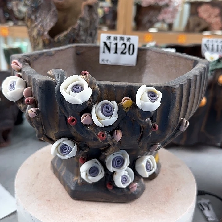 紫砂花盆旻*景德镇陶瓷花盆120