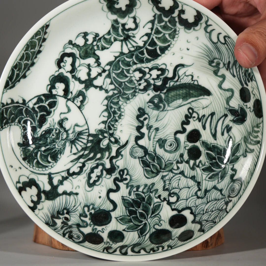 【央广甄瓷】三万天 -朗窑绿祥云鱼化龙壶承