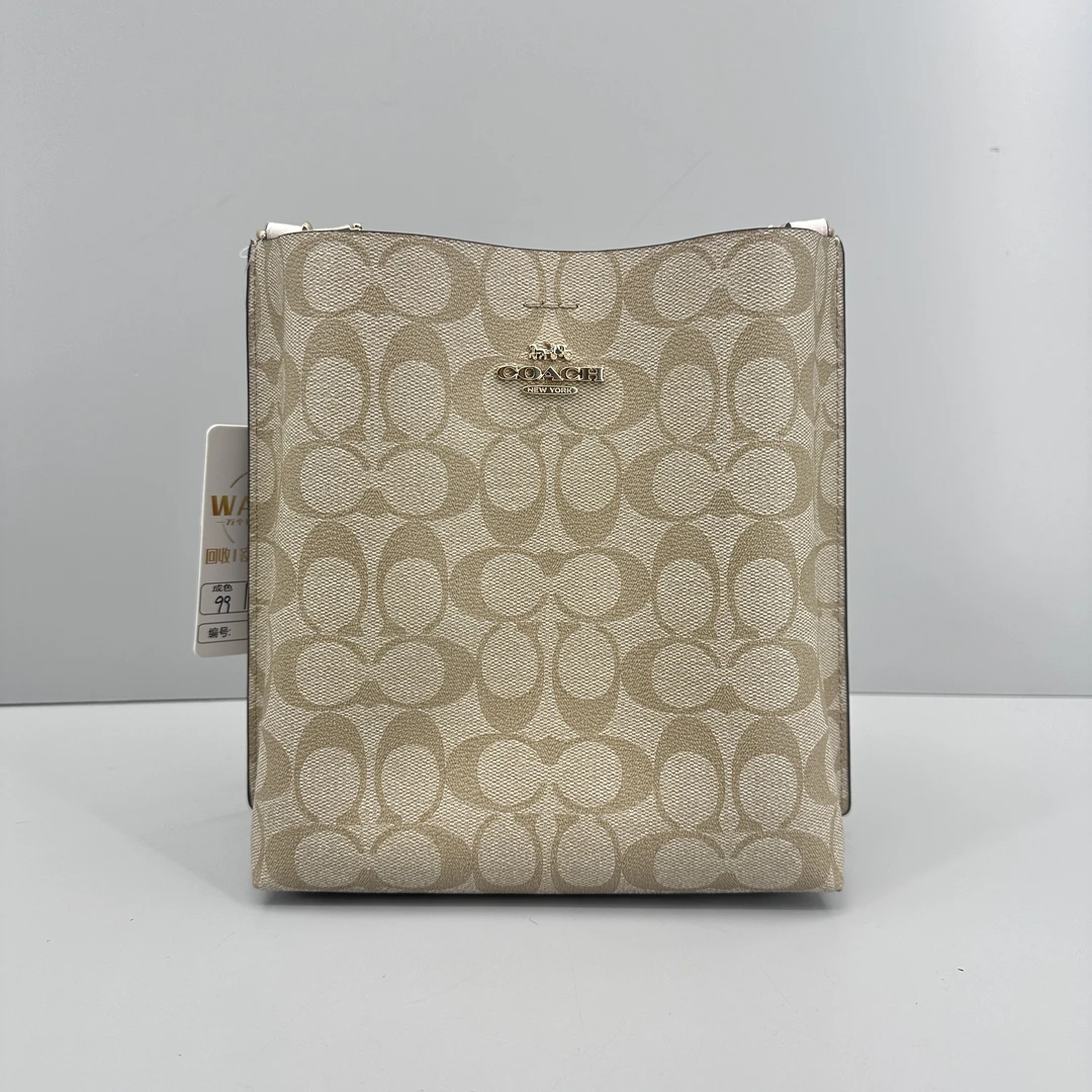 99新 COACH/蔻驰 mollie白老花老花小水桶20*22*10cmM032209