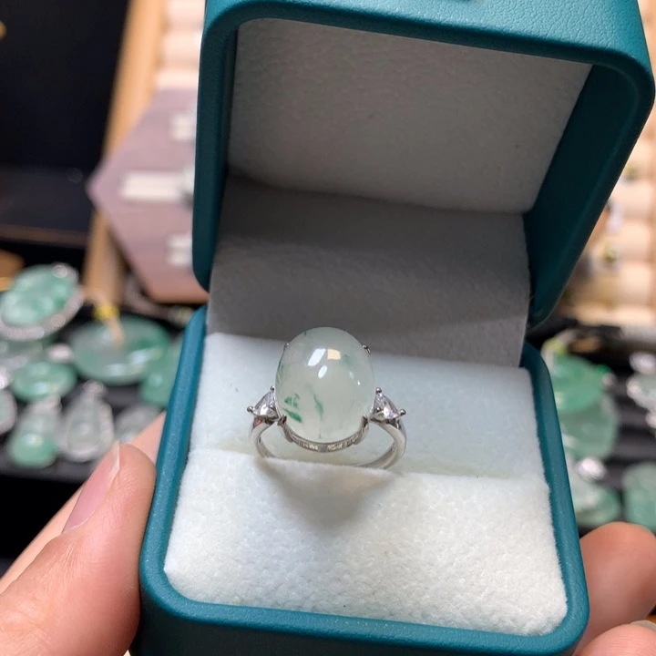 石英质玉银S925镶嵌戒指
