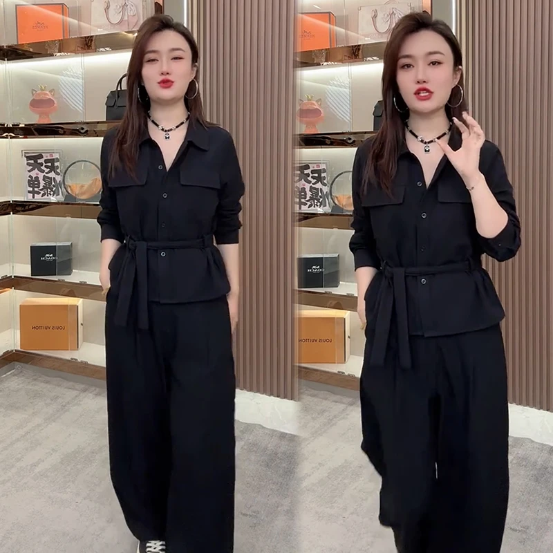 2025秋季新款时尚显瘦气质网红高档套装女高级百搭宽松大码两件套