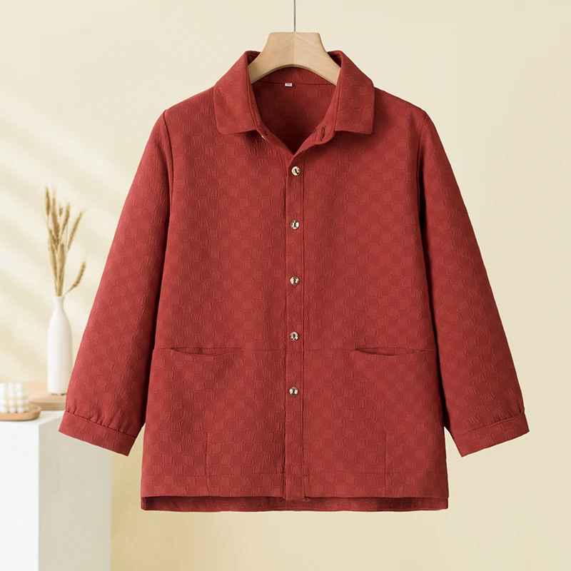 小个子妈妈装秋款休闲外套中老年人奶奶装上衣洋气春秋款大码开衫