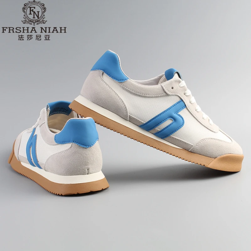 法莎尼亚男鞋新款透气网面休闲鞋男士百流光风男士低帮厚底休闲鞋