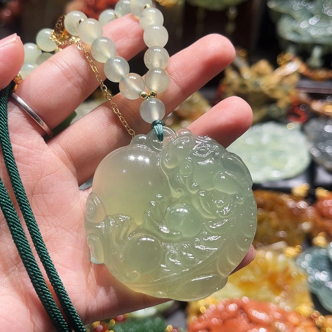 岫玉未镶嵌毛衣链