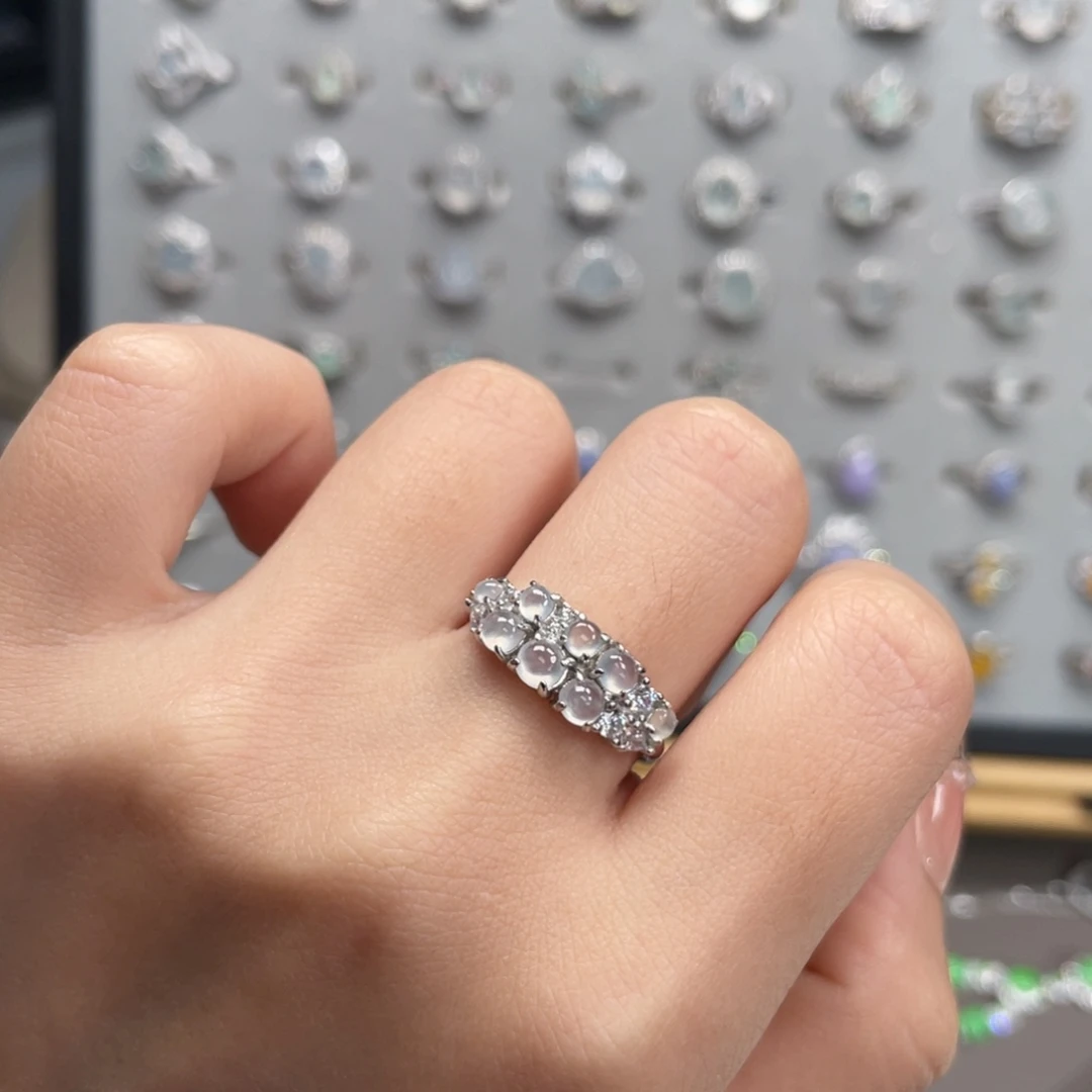 翡翠银S925镶嵌戒指