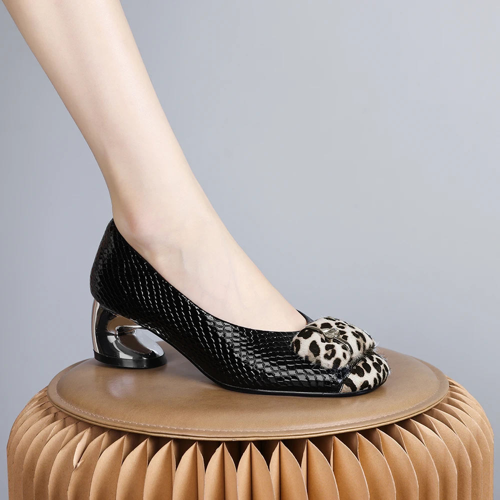 2024年新款欧美气质玛丽珍小皮鞋女配裙子百搭气质粗跟单鞋女0198