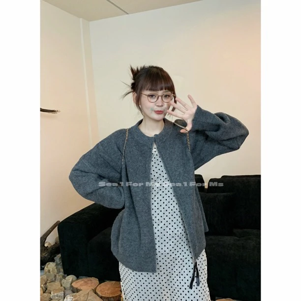 「Anan  布鲁克林」 双拉链设计感毛衣外套秋冬针织上衣