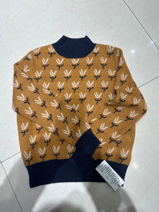 上衣针织衫半高领打底女毛针织衫套头冬季圆领毛衣正肩袖