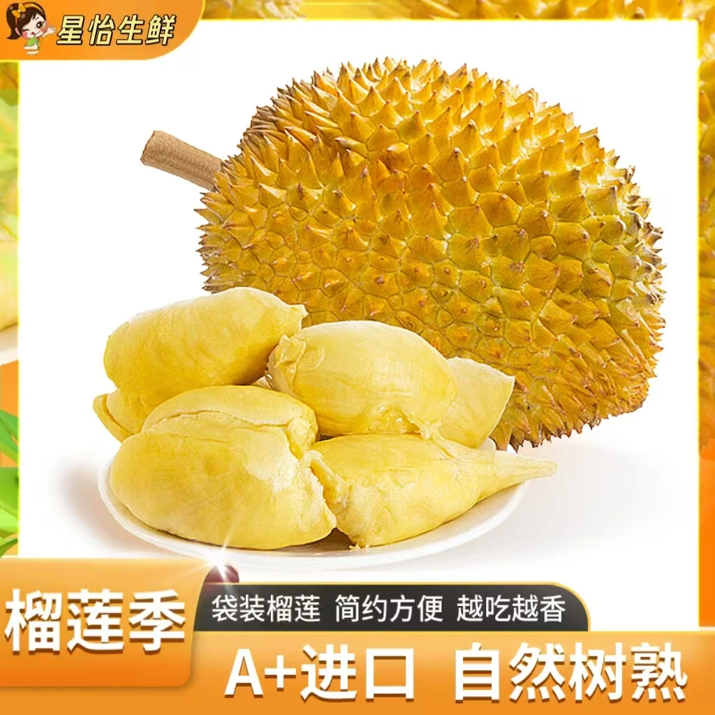 【推荐爆款】【泰国老树自然熟】金枕A果榴莲肉1500g顺丰冷链包邮-4