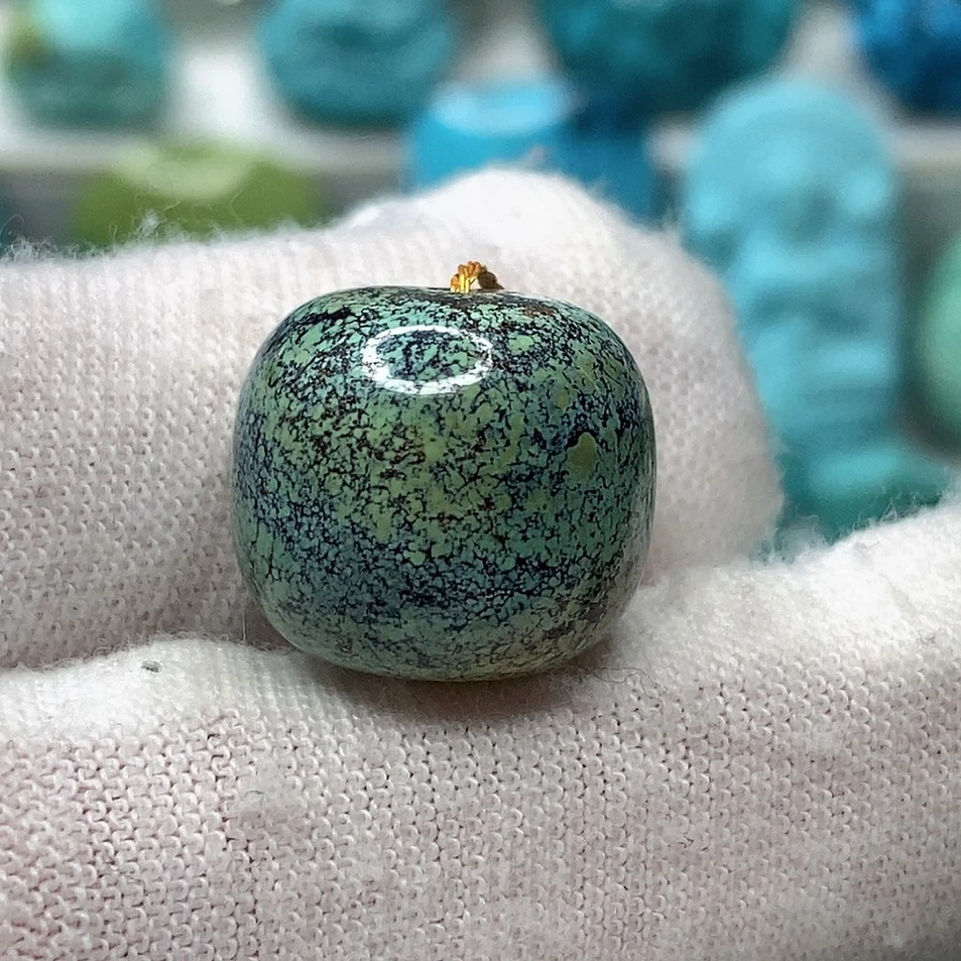 绿松石未镶嵌天然原矿 地大质检15.2mm